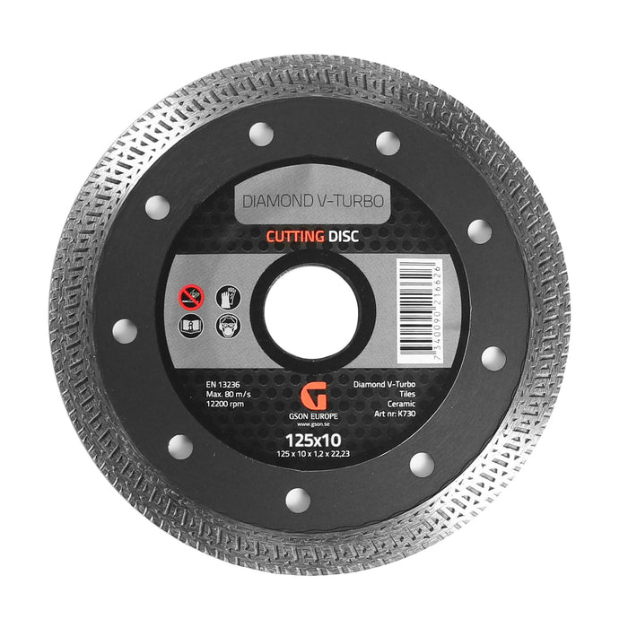 Diamond V-Turbo Cutting Disc 125 x 100 x 12 x 2223 mm