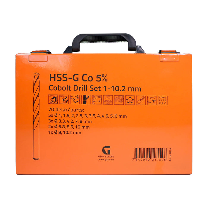 HSS-G Cobolt 5% Drill 1-10,2 mm 70 st