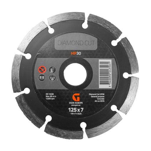 Diamond Cutting Disc HP30 125 x 7 x 2223 mm