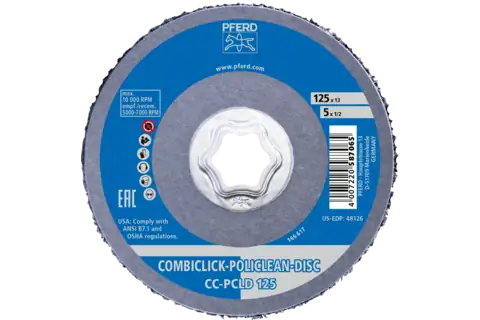 PFERD COMBICLICK POLICLEAN PLUS non-woven rengöringsduk, diameter 125x13 mm, för grovrengöringsarbete.